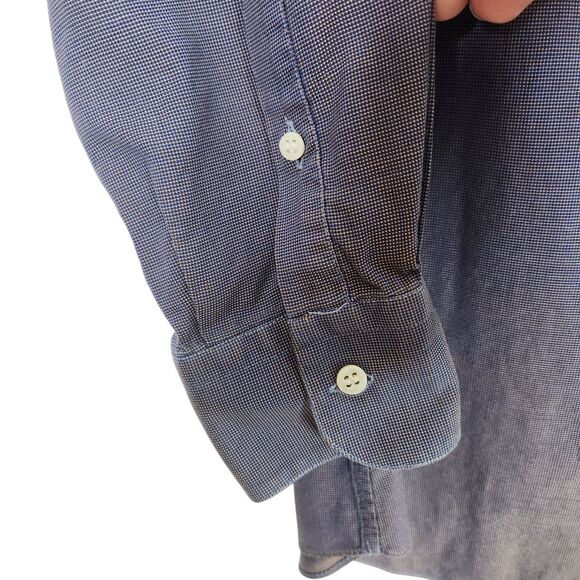 ERMENEGILDO ZEGNA‎ Shirt Mens 39 15.5 Purple Blue Sheen Button Dress Shirt - Picture 5 of 10